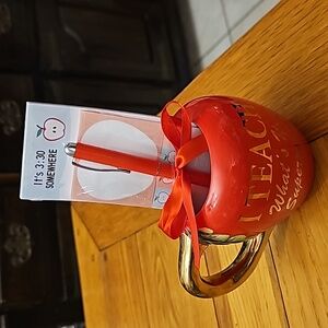 Teacher apple coffee mug & stationary set